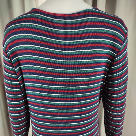 Forever 21 Plus Striped Ribbed Knit Scoop Neck Midi Dress Multicolor 1X - Picture 5 of 12